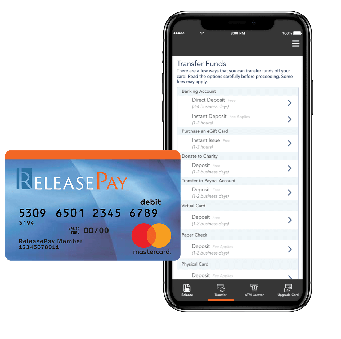 ReleasePay card and mobile app