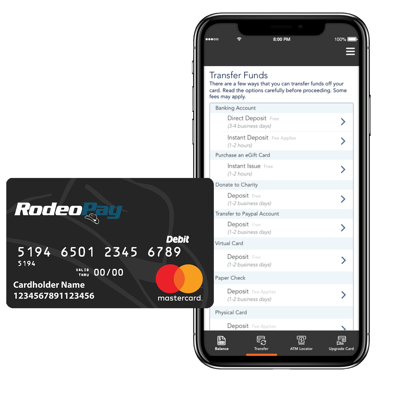 RodeoPay card and mobile app