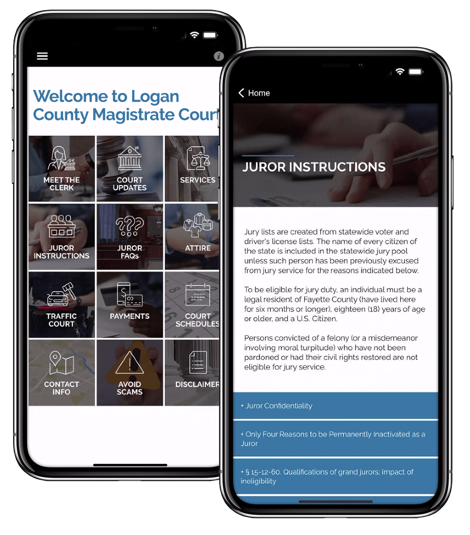 rapidENGAGE mobile app for courts